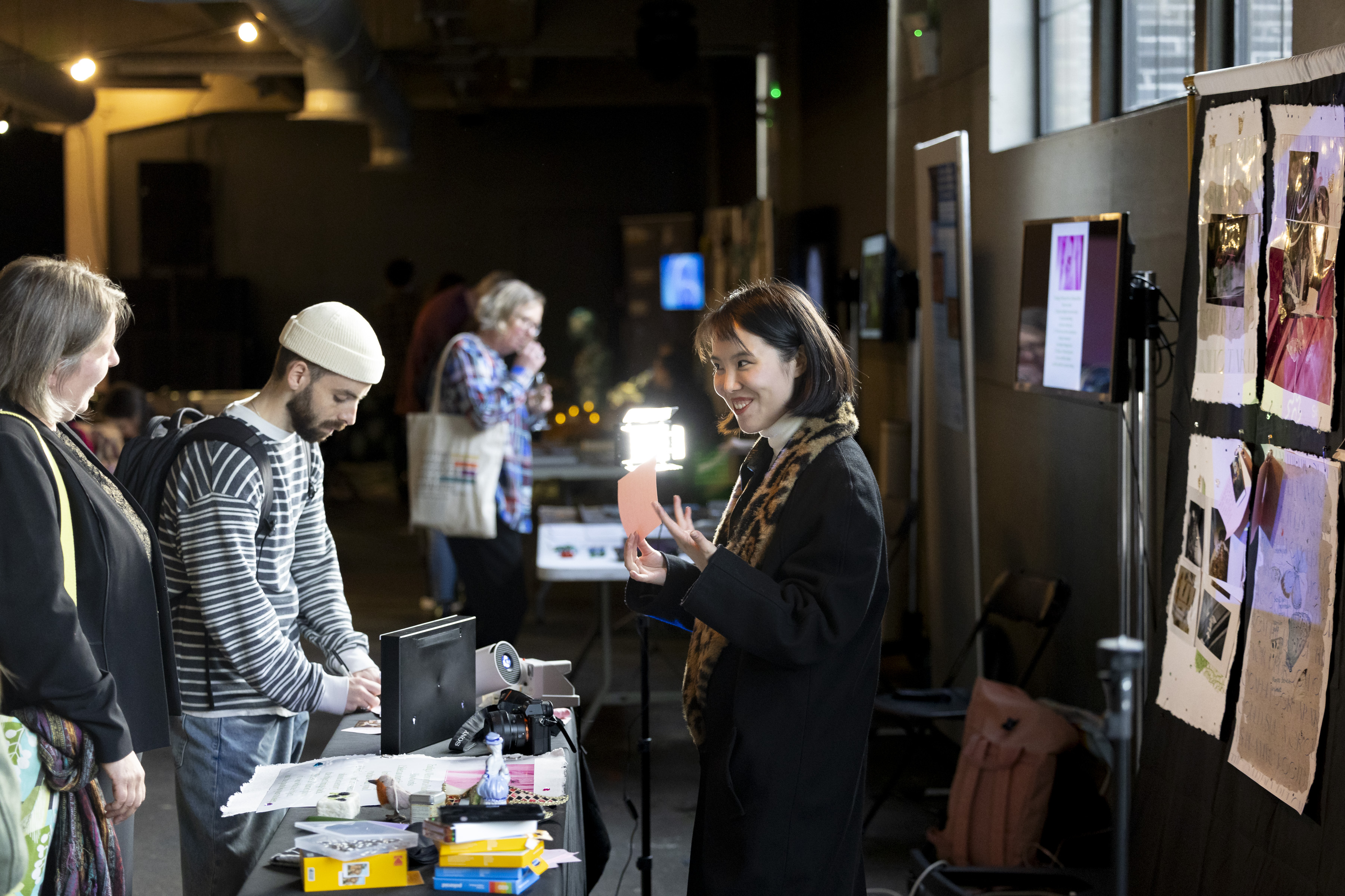 People interacting with a research display