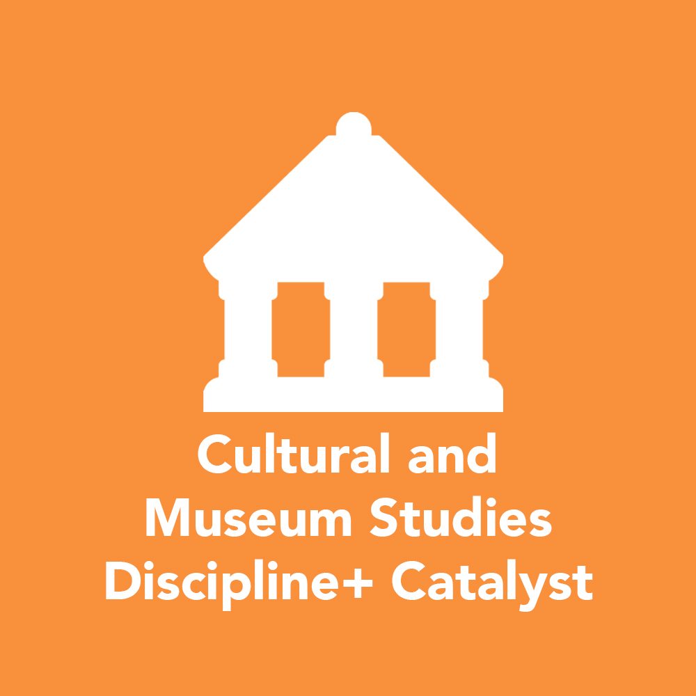 museum on orange background