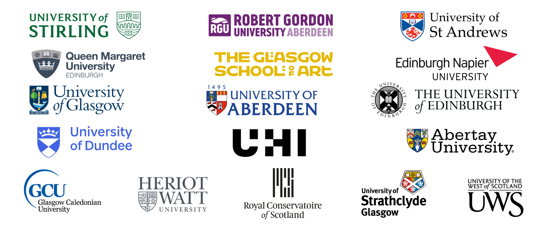 Institutional logos of 17 SGSAH HEI members