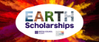 EARTH Scholarships logo in front of a vibrant explosion of colours